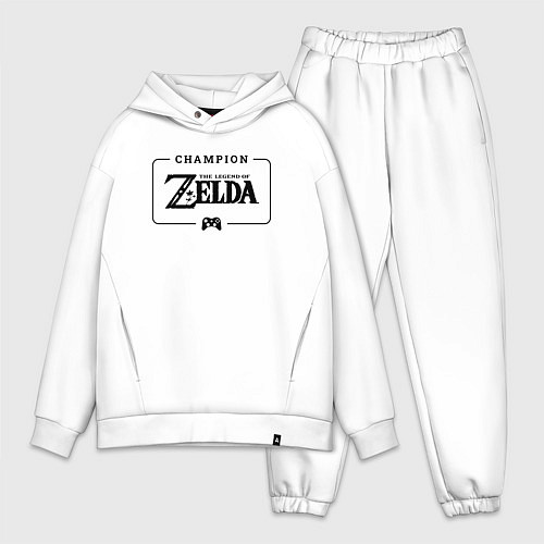 Мужской костюм оверсайз Zelda gaming champion: рамка с лого и джойстиком / Белый – фото 1