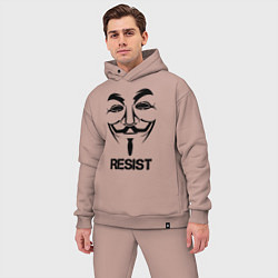 Мужской костюм оверсайз Guy Fawkes - resist, цвет: пыльно-розовый — фото 2