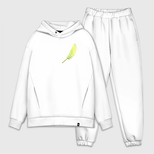 Мужской костюм оверсайз Золотой тропический лист / Белый – фото 1