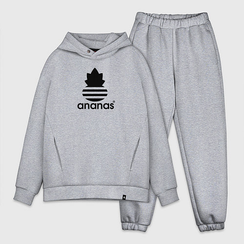 Мужской костюм оверсайз Ananas - Adidas / Меланж – фото 1