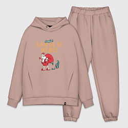Мужской костюм оверсайз Careful Santa is here, цвет: пыльно-розовый