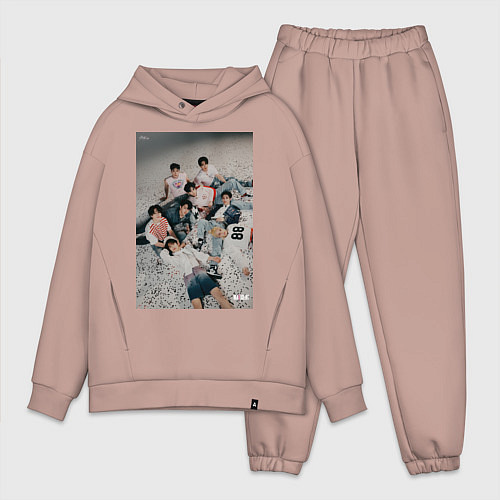 Мужской костюм оверсайз Stray Kids Maxident / Пыльно-розовый – фото 1