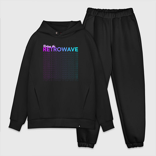 Мужской костюм оверсайз Riding the retrowave / Черный – фото 1