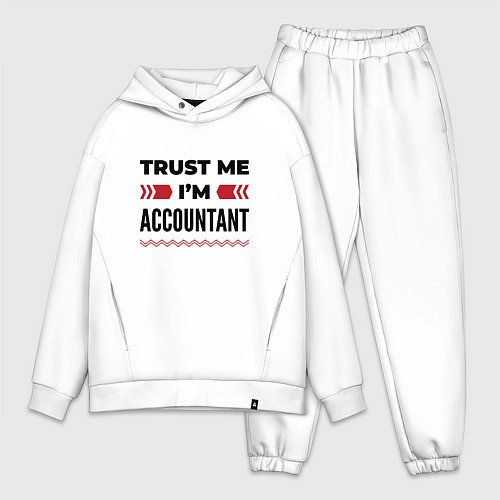 Мужской костюм оверсайз Trust me - Im accountant / Белый – фото 1