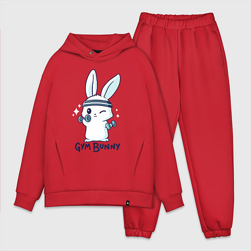 Мужской костюм оверсайз Gym bunny / Красный – фото 1