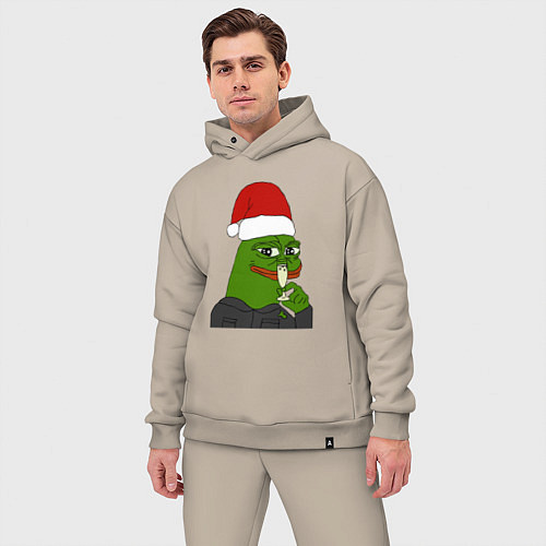 Мужской костюм оверсайз Новогодний пепе / Миндальный – фото 3