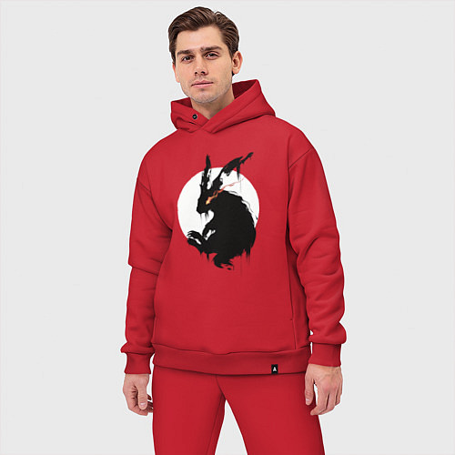 Мужской костюм оверсайз Черный кролик 2023 / Красный – фото 3