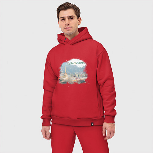 Мужской костюм оверсайз Санкт-Петербург Адмиралтейство / Красный – фото 3