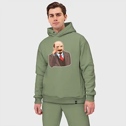 Мужской костюм оверсайз Ленин смеётся, цвет: авокадо — фото 2
