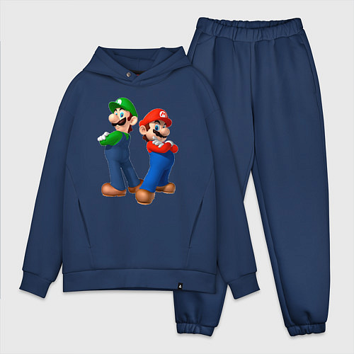 Мужской костюм оверсайз Марио и Луиджи / Тёмно-синий – фото 1