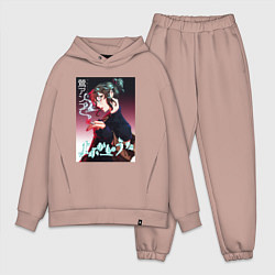 Мужской костюм оверсайз Anko Uguisu, цвет: пыльно-розовый