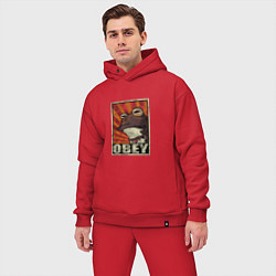 Мужской костюм оверсайз Obey frog, цвет: красный — фото 2