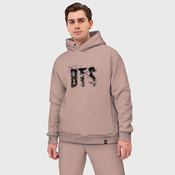 Мужской костюм оверсайз BTS logo, цвет: пыльно-розовый — фото 2