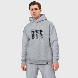 Мужской костюм оверсайз BTS logo, цвет: меланж — фото 2