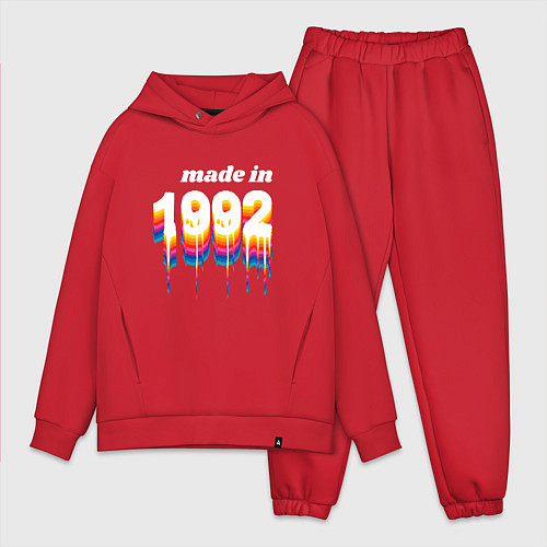Мужской костюм оверсайз Made in 1992 liquid art / Красный – фото 1
