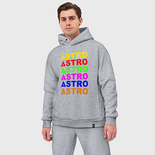 Мужской костюм оверсайз Astro color logo / Меланж – фото 3