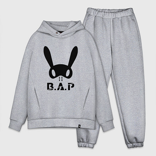 Мужской костюм оверсайз B A P big logo / Меланж – фото 1
