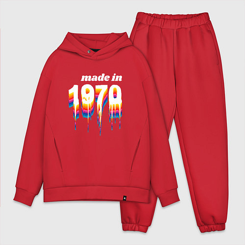 Мужской костюм оверсайз Made in 1970 liquid art / Красный – фото 1