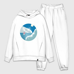 Мужской костюм оверсайз Кораблик во льдах, цвет: белый