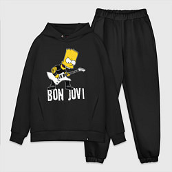Мужской костюм оверсайз Bon Jovi Барт Симпсон рокер, цвет: черный