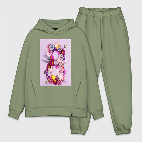 Мужской костюм оверсайз Восемь из цветов / Авокадо – фото 1