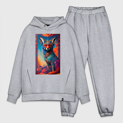 Мужской костюм оверсайз Фантастическая лиса / Меланж – фото 1