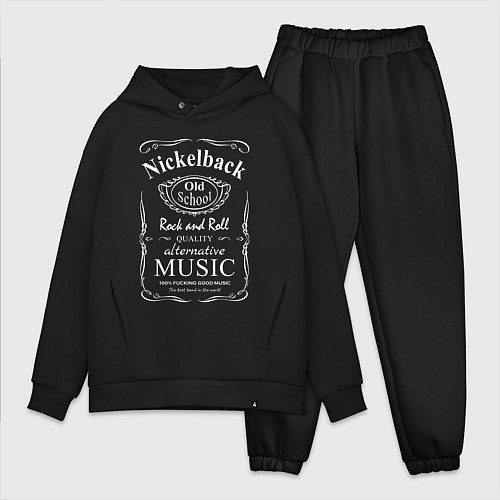 Мужской костюм оверсайз Nickelback в стиле Jack Daniels / Черный – фото 1