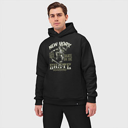 Мужской костюм оверсайз New York just enjoy skate or die share boarding, цвет: черный — фото 2
