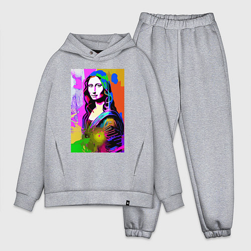 Мужской костюм оверсайз Mona Lisa - Gioconda - pop art / Меланж – фото 1