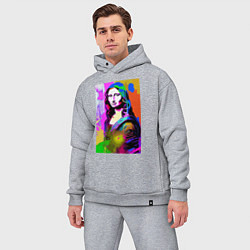 Мужской костюм оверсайз Mona Lisa - Gioconda - pop art, цвет: меланж — фото 2