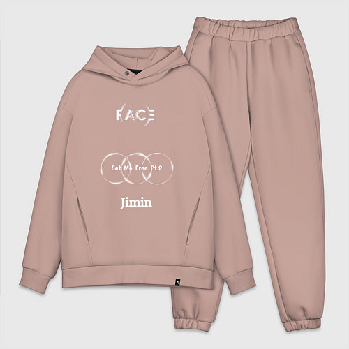 Мужской костюм оверсайз JIMIN FACE Set Me Free / Пыльно-розовый – фото 1