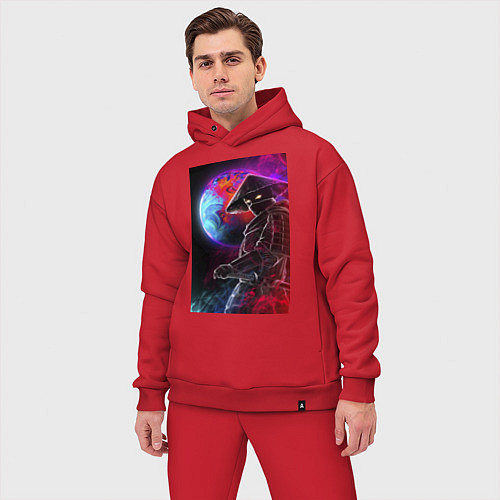 Мужской костюм оверсайз Космический самурай / Красный – фото 3