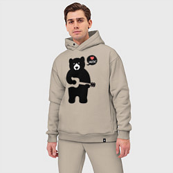 Мужской костюм оверсайз Мишка любит музыку, цвет: миндальный — фото 2