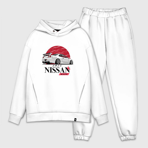 Мужской костюм оверсайз Nissan Skyline japan / Белый – фото 1