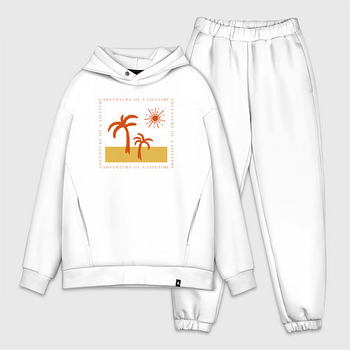Мужской костюм оверсайз Adventure of a lifetime / Белый – фото 1