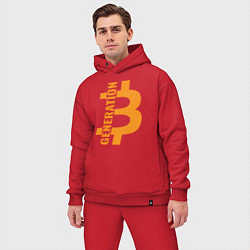 Мужской костюм оверсайз Поколение биткоин, цвет: красный — фото 2