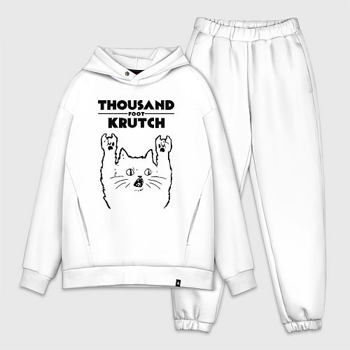 Мужской костюм оверсайз Thousand Foot Krutch - rock cat / Белый – фото 1