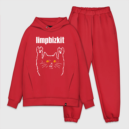 Мужской костюм оверсайз Limp Bizkit rock cat / Красный – фото 1