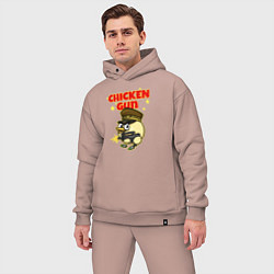 Мужской костюм оверсайз Chicken Gun - игра, цвет: пыльно-розовый — фото 2