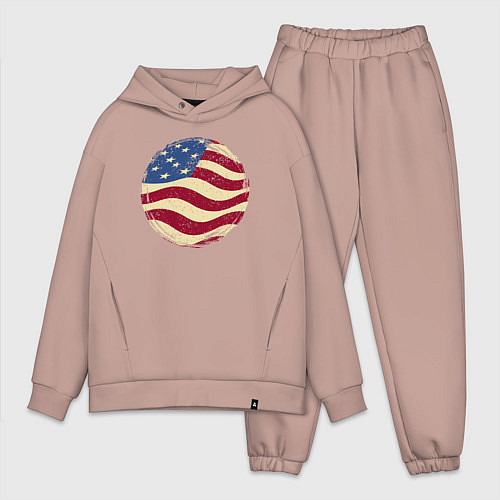 Мужской костюм оверсайз Flag USA / Пыльно-розовый – фото 1