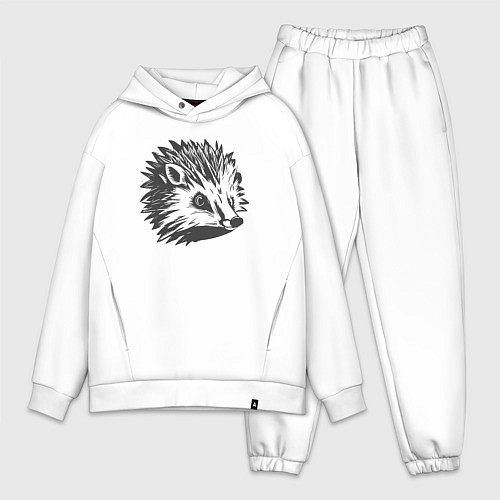Мужской костюм оверсайз Маленький ежик / Белый – фото 1