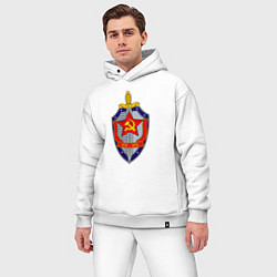 Мужской костюм оверсайз ВЧК КГБ, цвет: белый — фото 2