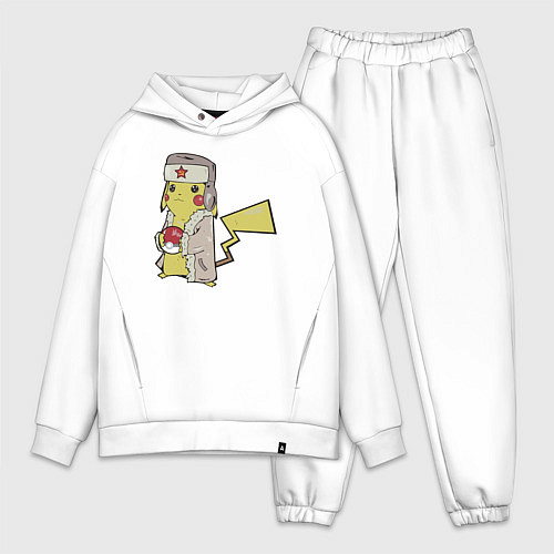 Мужской костюм оверсайз Пикачу СССР / Белый – фото 1
