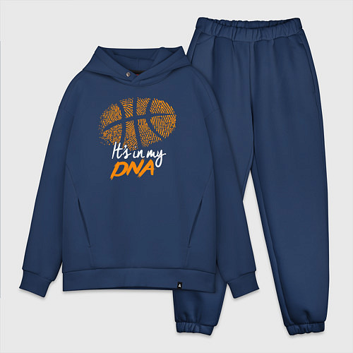 Мужской костюм оверсайз Баскетбольный ДНК / Тёмно-синий – фото 1
