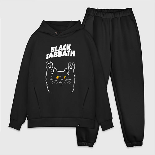 Мужской костюм оверсайз Black Sabbath rock cat / Черный – фото 1