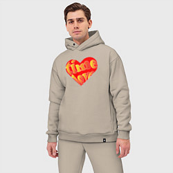 Мужской костюм оверсайз Милое сердечко, цвет: миндальный — фото 2