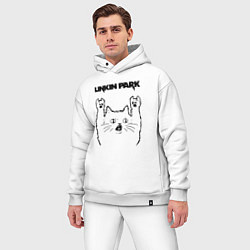 Мужской костюм оверсайз Linkin Park - rock cat, цвет: белый — фото 2
