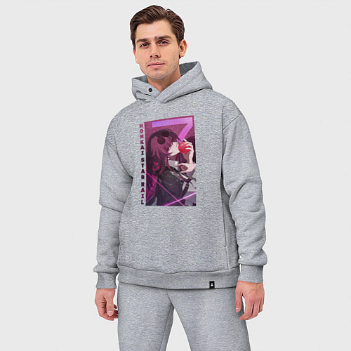 Мужской костюм оверсайз Honkai - Кафка и яблоко / Меланж – фото 3