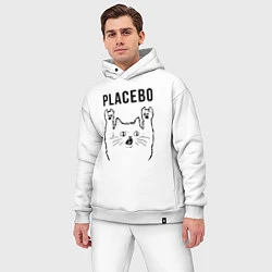 Мужской костюм оверсайз Placebo - rock cat, цвет: белый — фото 2