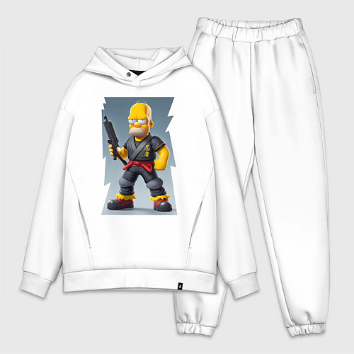 Мужской костюм оверсайз Homer Simpson - cyberninja - fantasy / Белый – фото 1